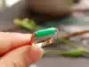 9608 Delicate Yang Green saddle◎18K gold natural emerald ring No 11◎Three emperors crown reputation send CMA certificate