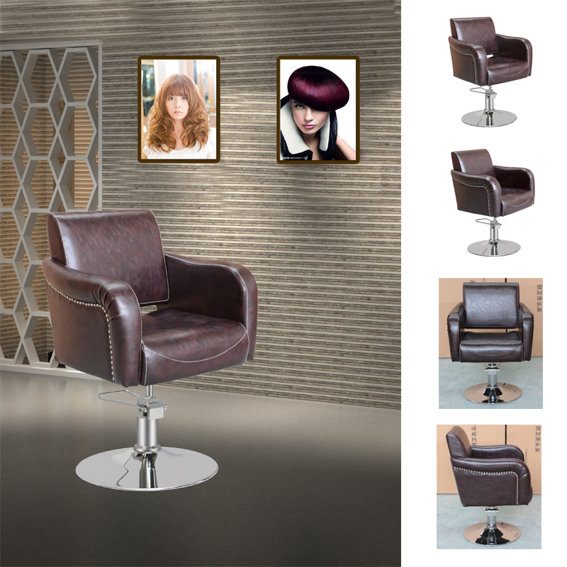 Hair salon chair Hair salon special hair salon hair cutting chair Hair salon chair Retro tide shop lift and rotate can put down the chair