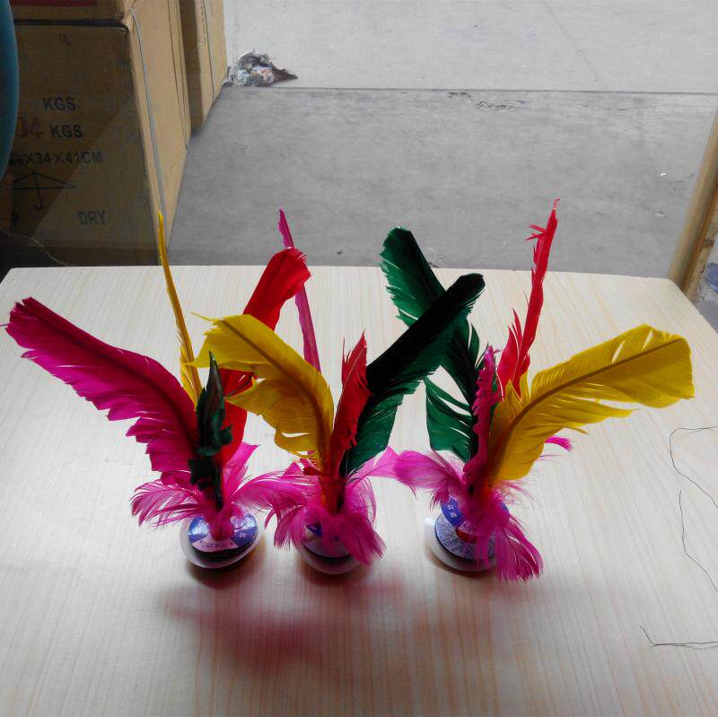 Chicken fur shuttlecock goose wool colored and kick-off shuttlecock primary and middle school students training competitions