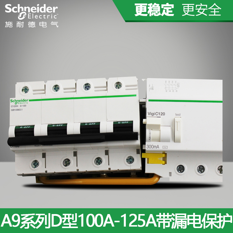 Schneider Electric Circuit Breaker Air Switch Type D 4P100A with Leakage Protector 80A 125A