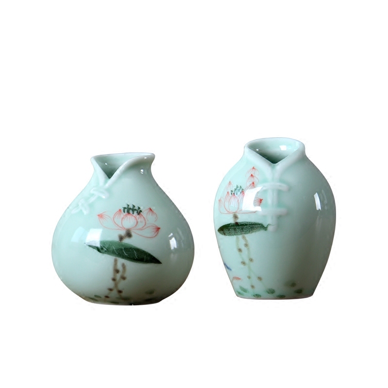 Small mini vase, jingdezhen ceramic Nordic manual creative contracted hydroponic water raise money plant flowers, furnishing articles