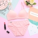 Ngọt ngào tất cả cotton không vòng thép siêu mỏng đồ lót bộ áo ngực gợi cảm cô gái áo ngực nhỏ tụ tập học sinh trung học bikini đi biển đẹp Bộ đồ lót