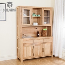  Solid wood dining side cabinet Modern simple dining room cabinet Living room locker wine cabinet tea cabinet multi-function combination cabinet