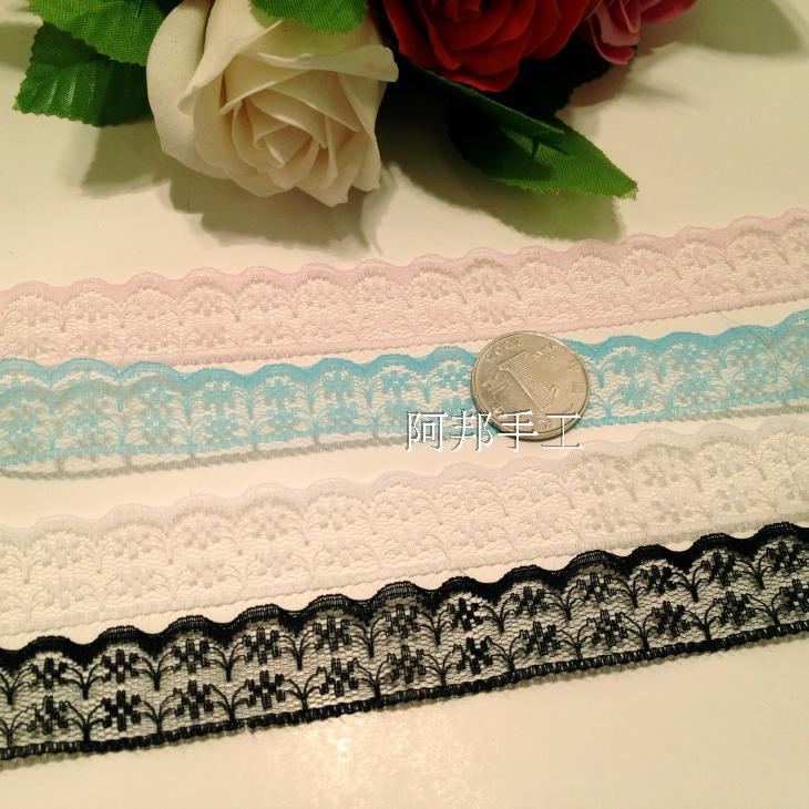 DIY accessories lace trim black and white by the meter