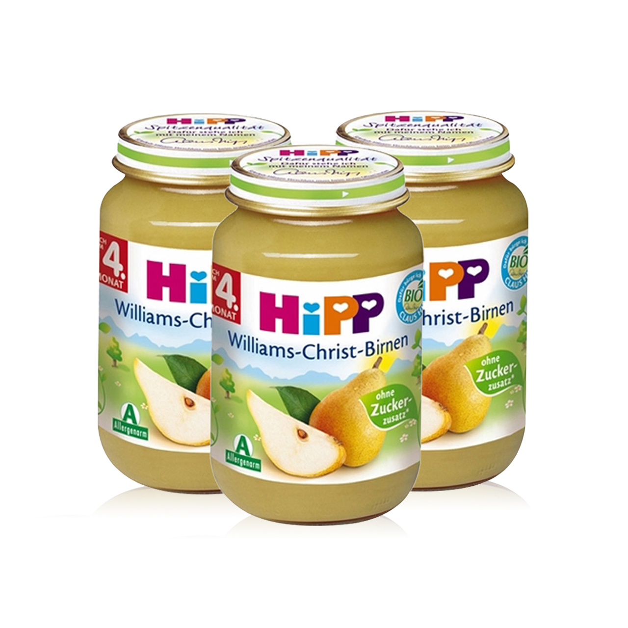 【3罐特惠】德国原装进口Hipp/喜宝 有机香梨泥 4个月以上 125g