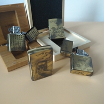 ZORRO ZORRO kerosene lighter pure copper do old etching of the Great Wall Eight Jun Figure Qingming Shanghe Figure 36