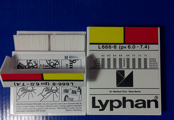 德国Lyphan精密pH试纸200片/盒 L666-8 精度0.3pH 范围6.0-7.4