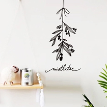 Nordic wind ins hand-painted flower wall stickers girl heart bedroom warm creative literary fresh decorative wall stickers