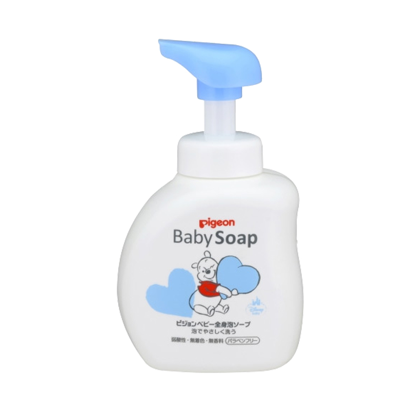 Pigeon/贝亲 婴儿洗发沐浴弱酸全身清爽沐浴露液泡沫型 蓝色500ml