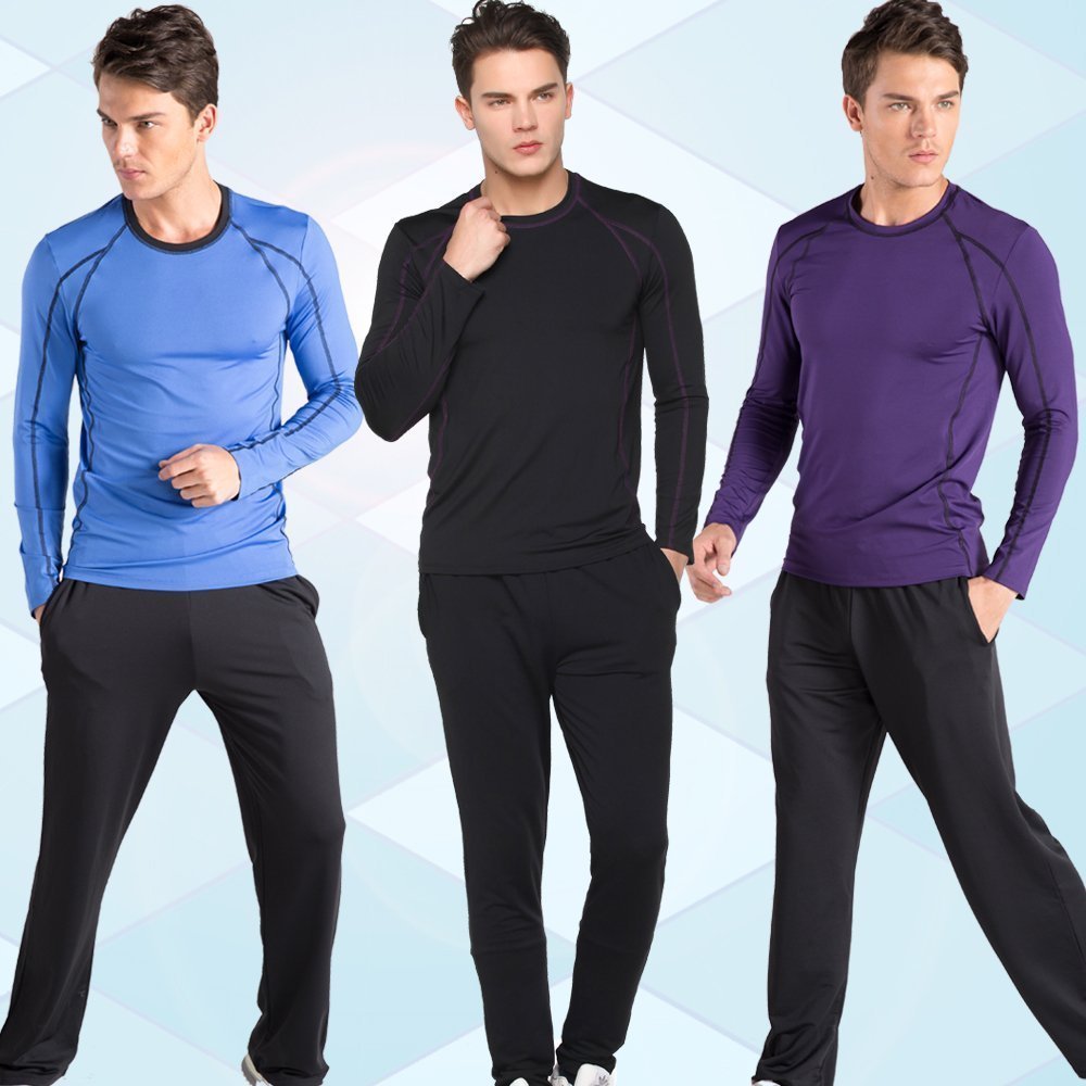 Fitness Suit Men Tight Fit Speed Dry Gym Fitness Room Autumn Winter Sports Suit Basketball Equipment Running Training Suit Morning Run