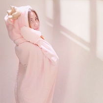 Rabbit cloak Spanish Crown super cute lunch break sofa blanket hooded cape cloak blanket robe
