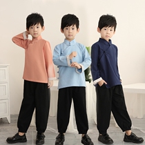 Baby Hanfu suit for boys Spring and summer Chinese style childrens Tang dress Childrens improved Republic of China student performance clothing