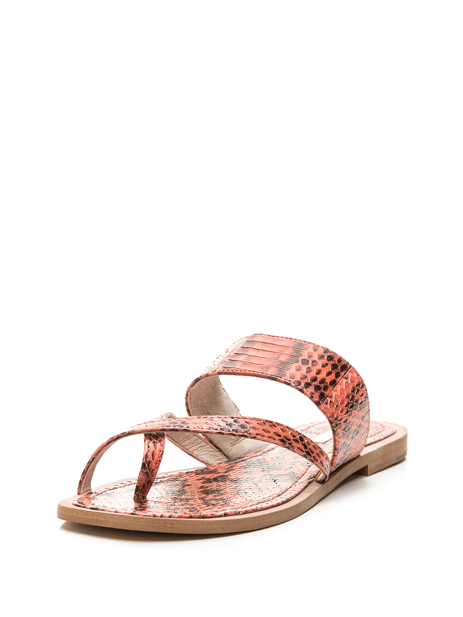 VINCE CAMUTO 橙色蛇纹交叉搭带夹脚凉拖