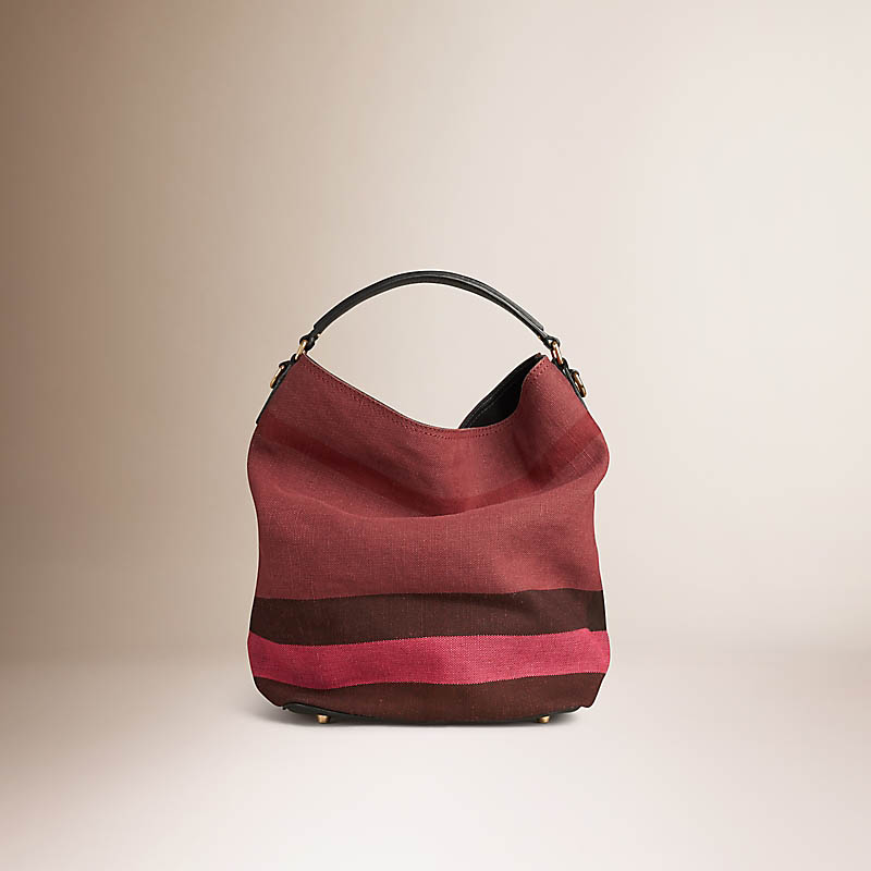 Burberry博柏利 中号套染 Canvas 格纹拼皮革艾仕贝手袋 40125591