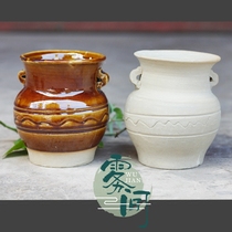 Fog story Yunnan Dali handmade pull embryo earth pottery pot Coarse pottery flower pot fleshy old pile basin breathable hole