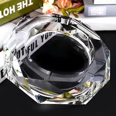Fashion crystal glass ashtray creative personality home living room high-end large European trend custom LOGO