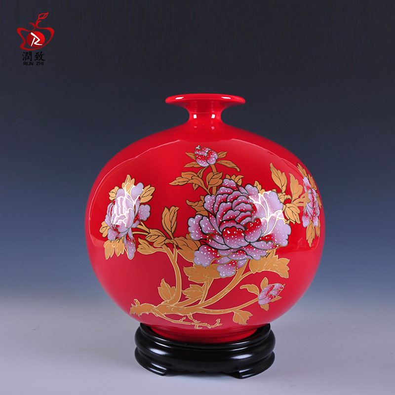 Runzhi Ceramic vases and flowers, home decorations, home decorations, gifts, living room, study, vase decorations