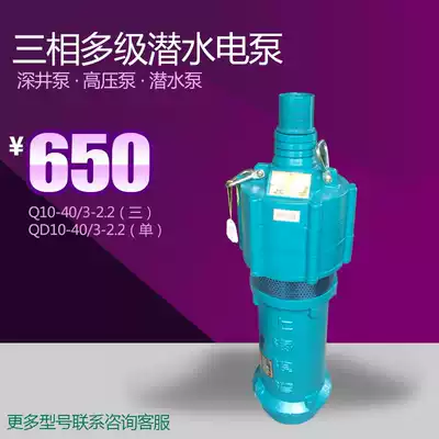 Shanghai Langwan Submersible Pump QX10-40 3-2 2KW Multi-stage Pump Agricultural Irrigation Mouse Pump
