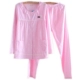 100% cotton đồ ngủ nữ rắn màu áo len dài tay cotton twill đồ ngủ mùa xuân và mùa thu mỏng phần dịch vụ nhà