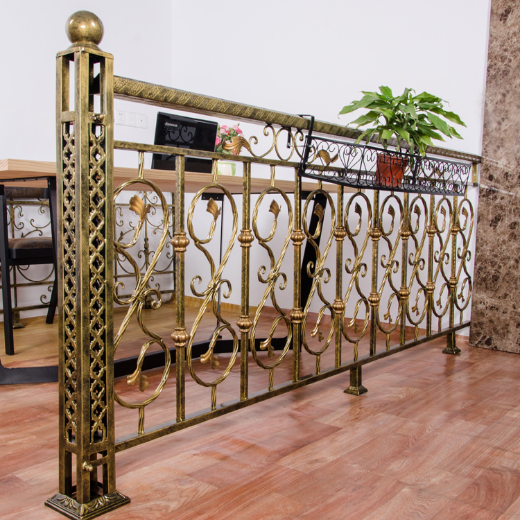 Simple modern Wrought iron stair handrail Balcony guardrail Nordic outdoor fence European villa safety railing column