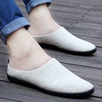 Летние дышащие тапочки, в корейском стиле, из хлопка и льна