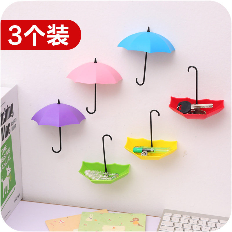 Creative Umbrella Small Slime Hook 3 Fitted Nail Free rear key frame Kitchen Bathroom Powerful Decoration Hook