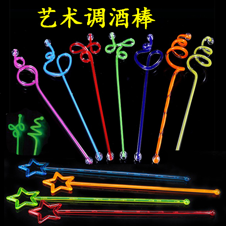 Acrylic Milk Tea Juice Blend Wine Bar Art Stirring Stick Cocktail Whipped Stick Coffee Bar Clear Barn