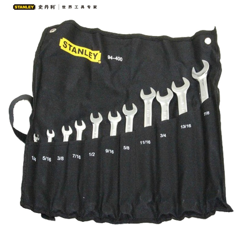Stanley 94-400-22 11-piece inch fine polishing dual-purpose wrench hardware tool car repair kit