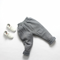 Day Series Childrens Clothing Grabbing Suede Thickened Autumn Winter Style Large Children Casual Pants Boy Girl Girl Grey Full Cotton Sports Sweatpants