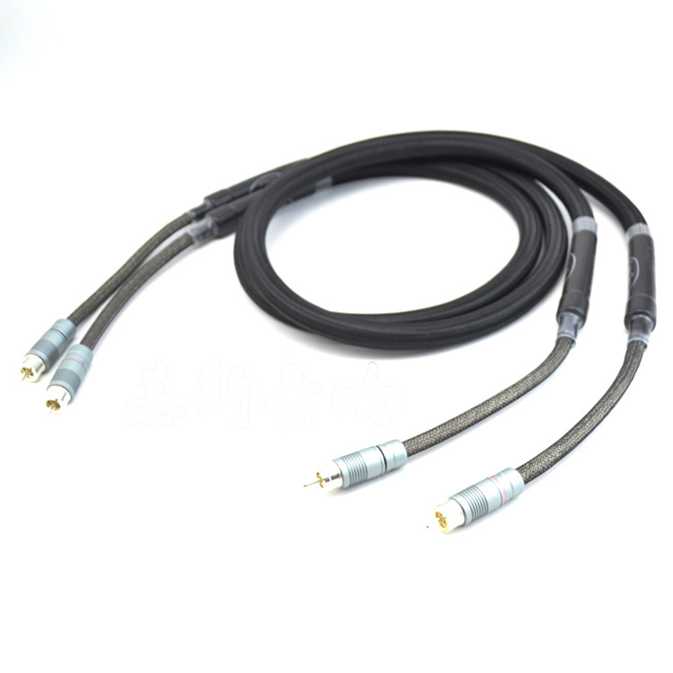 Voodoo silver-plated RCA signal line double lotus audio line fever audio amplifier tube machine connection line