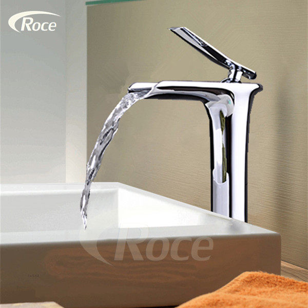 Exported to Germany all-copper hot and cold waterfall table basin faucet heightened table basin washbasin basin faucet