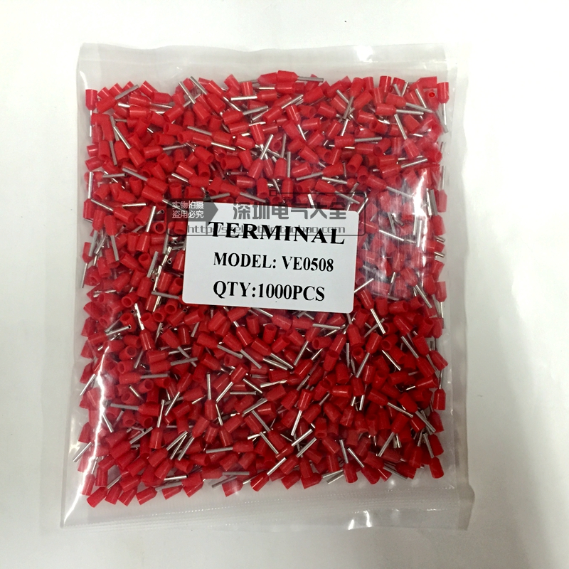 E0508 European tube terminal terminal VE0508 needle pre-insulated terminal 0 5 square air core tube