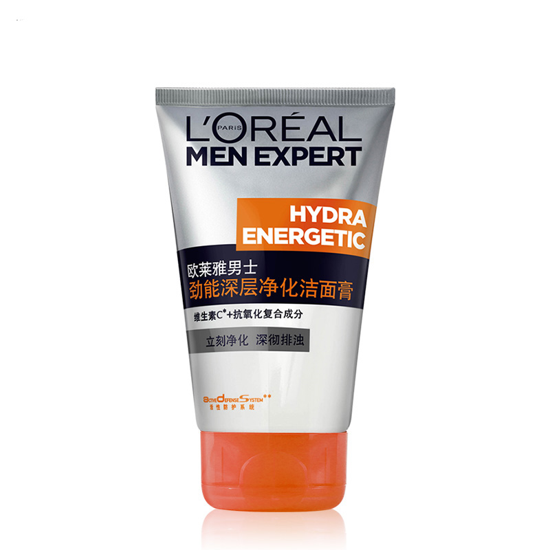 L＇oreal/欧莱雅男士洗面奶 劲能深层净化洁面膏抗黑头 深层清洁