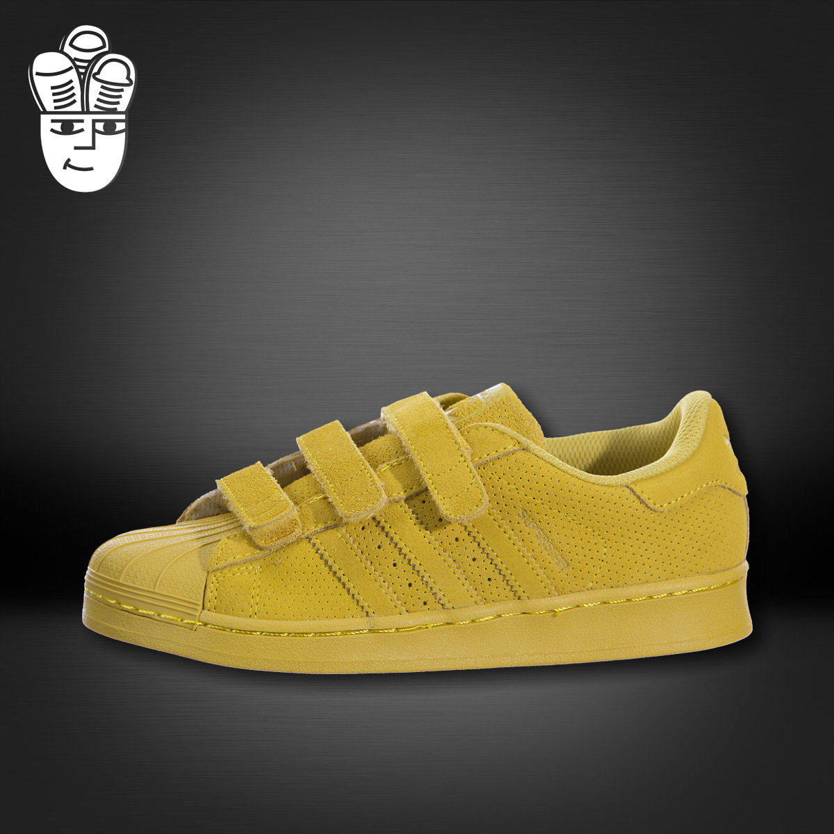 Adidas Superstar CF C 三叶草儿童鞋 贝壳头板鞋 翻毛麂皮魔术贴