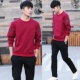 Bộ đồ thể thao nam mùa xuân và mùa thu tay dài mặc giản dị chạy bộ đồ thể thao cỡ lớn áo len rộng quần nam hai mảnh - Thể thao sau