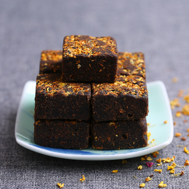 云南特产古法桂花黑糖260克/罐 手工熬制姜茶黑糖块元宝土红糖