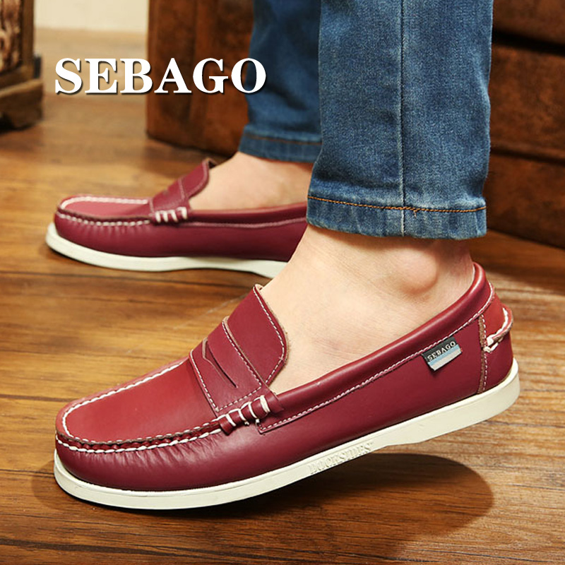2017 summer new set foot single shoes genuine leather handmade sailing shoes Inlentide men's low help shoes PSEBAGO men's shoes