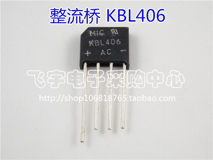 Rectifier Bridge Flat Bridge Reach KBL 406 4A 600V New