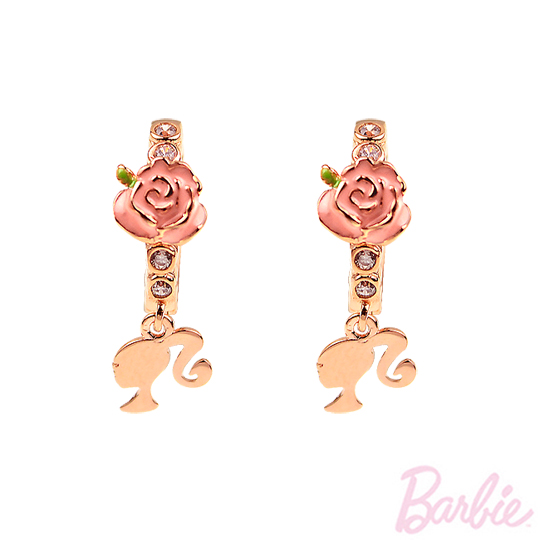 【Barbie】芭比设计师绽放玫瑰闪钻耳环 PayEasy官网直邮