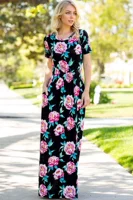 Amazon AliExpress Nổ nguồn Thời trang In đầm maxi không tay mẫu váy dài tay đẹp