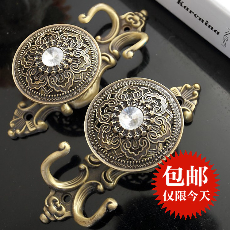 Diamond alloy curtain hook Wall hook Wall hook Electroplated high-grade European curtain wall hook Decorative hook High-grade coat hook