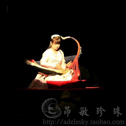 Myanmar harp Musical instrument Craft gift decoration Curved piano on banknotes Saung-Gauk Fengshou Konghou 16 strings 1 meter