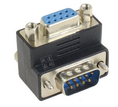 Serial port extension head RS232 DB9 pin serial port conversion head male to female 90 degree right angle elbow adapter