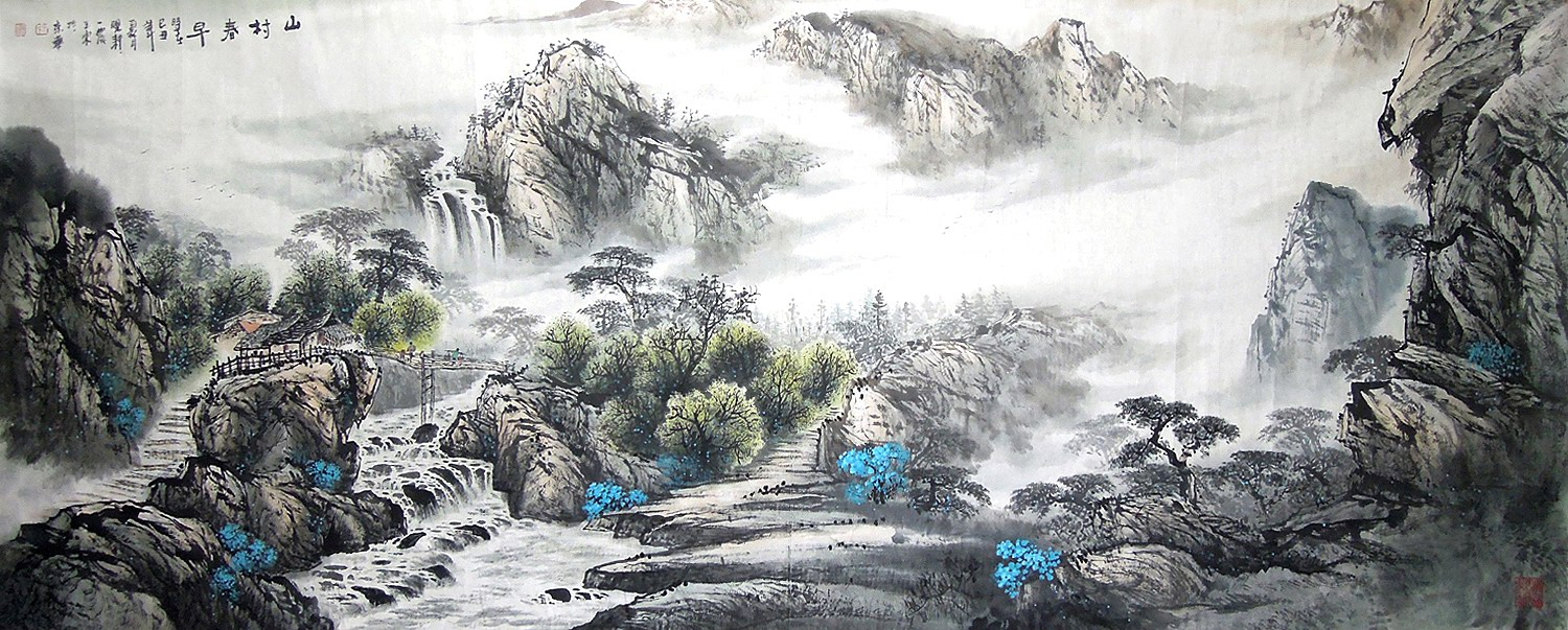 (Painting Art, Calligraphy and Painting) C23528 Calligraphy and Painting Chinese Painting Freehand Landscape 