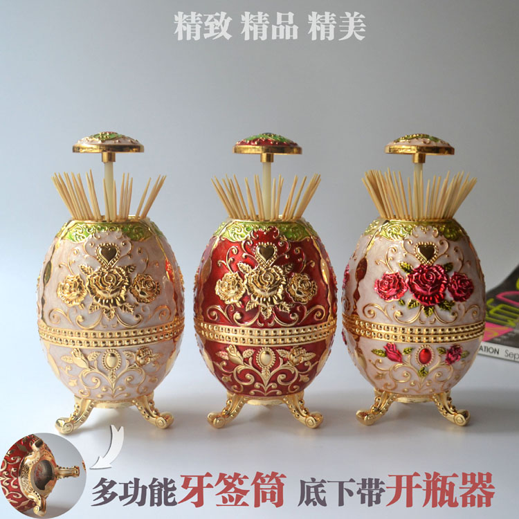 Hot selling portable home European-style toothpick cylinder Automatic toothpick box Fashion creative dining room Bucket Home Cutlery Accessories