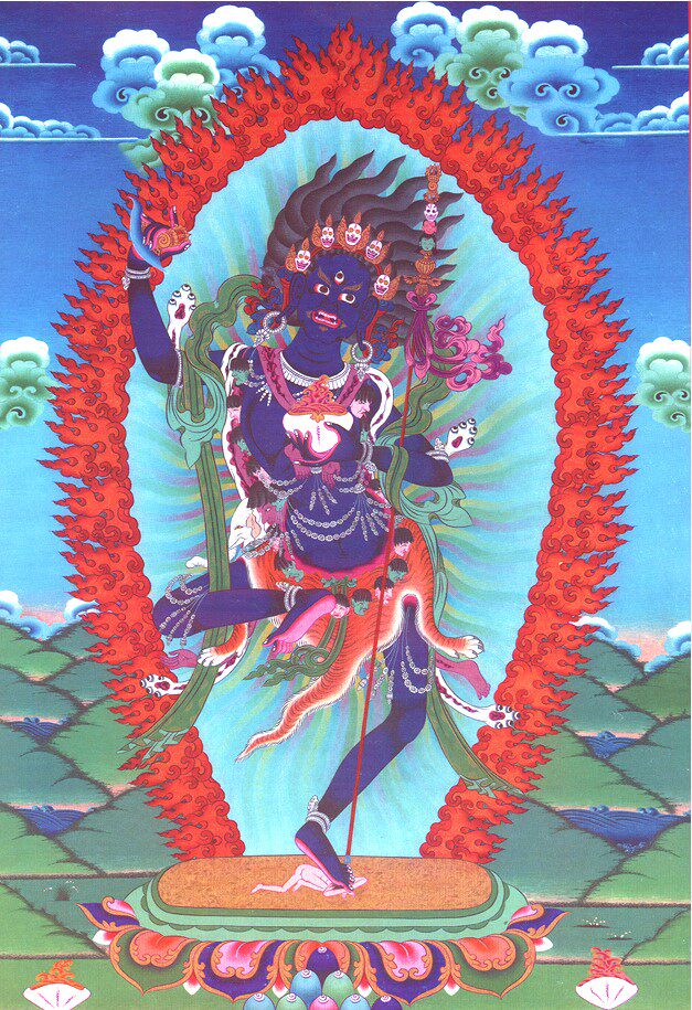 Decorate Buddha's picture of the Golden Gang wrath of the mother - space female - sky portrait of the paper double - shaped seal A