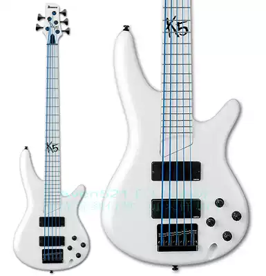 Customized Ibanezs K5-WHLTD Fieldy Signature White Electric Bess