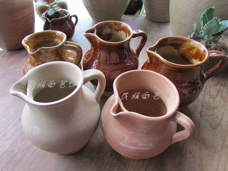 New Yunnan Dali pure handmade clay pottery teapot firewood fire fired coarse pottery vase original eco-bubble tea tea tea set