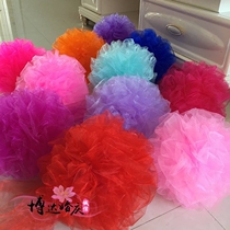 Gauze flower ball knot wedding wedding supplies wedding room living room pull flower stair handrail front decoration sequin gauze Flower Ball