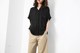 MEQwang new black dark placket short-sleeved shirt women's retro Hong Kong style top loose niche slimming summer